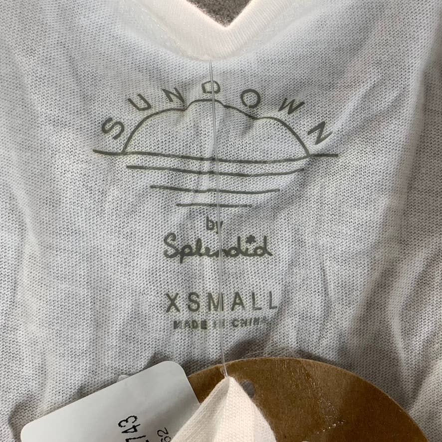 SUNDOWN By SPLENDID Juniors' White Del Rey Scoopneck Tank Top SZ XS