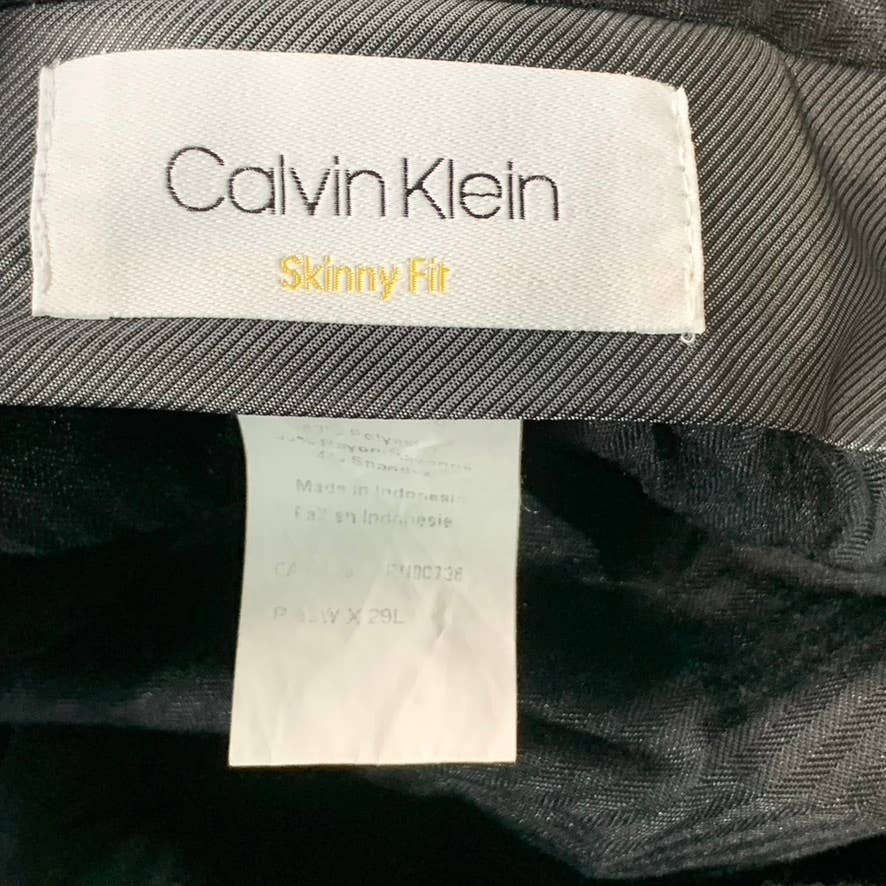 CALVIN KLEIN Men's Dark Grey Infinite Stretch Skinny-Fit Dress Pants SZ 36X29