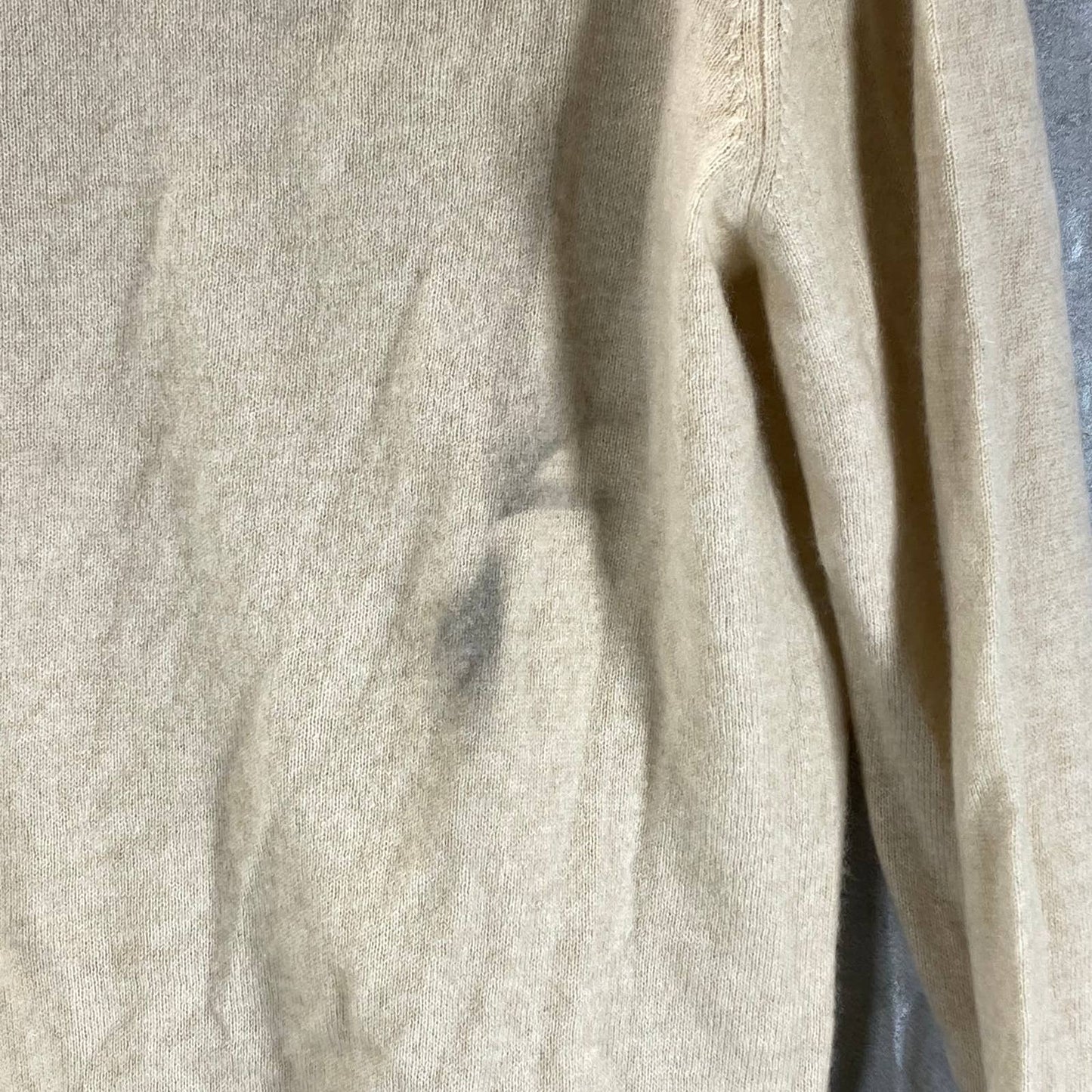 CLUB ROOM Men's Sand Cashmere V-Neck Long-Sleeve Pullover Sweater SZ M