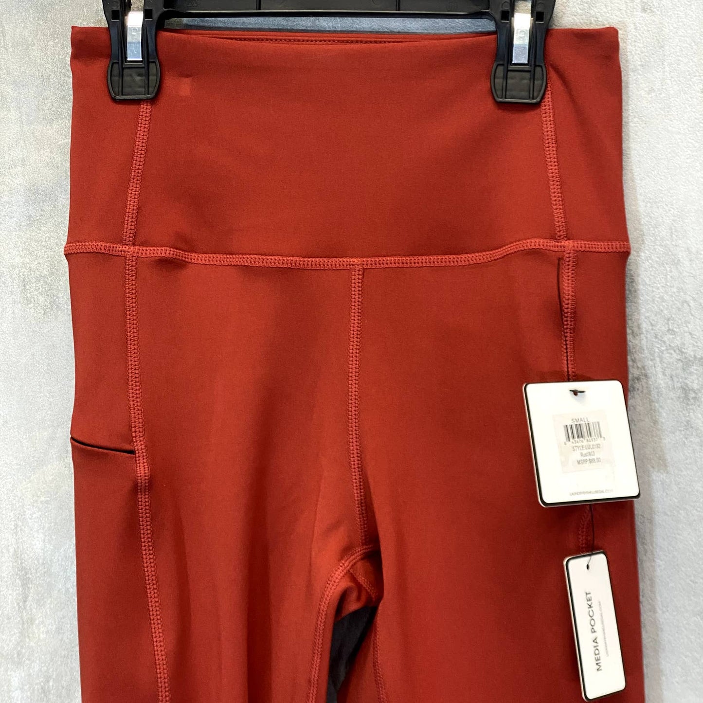 LAUNDRY By Shelli Segal Women's Solid Rust Zipper Media Pocket High-Rise Leggings SZ S