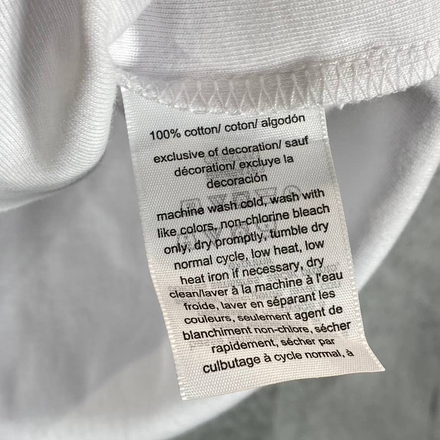 TOMMY HILFIGER Women's Classic White V-Neck Flag Logo Short-Sleeve Tee SZ S