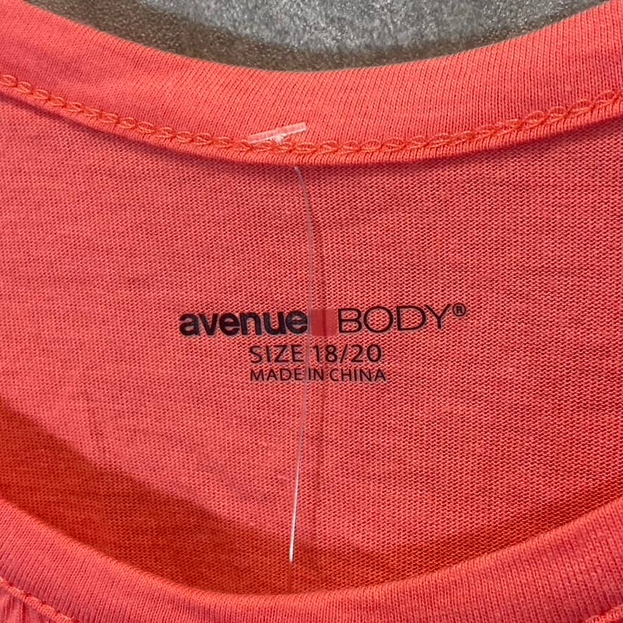 AVENUE Women's Orange Lets Make Today Great Logo Front Tank Top SZ 18/20