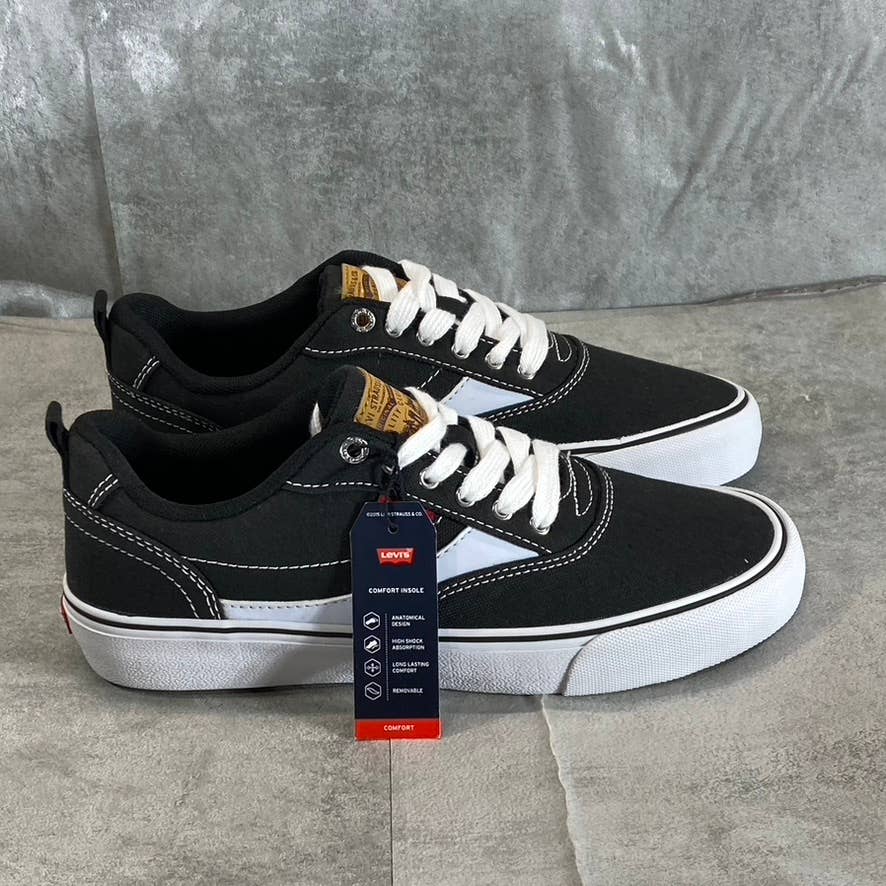 LEVI'S Women's Black/White Naya Court Canvas Ultra Suede Skate Sneakers SZ 8