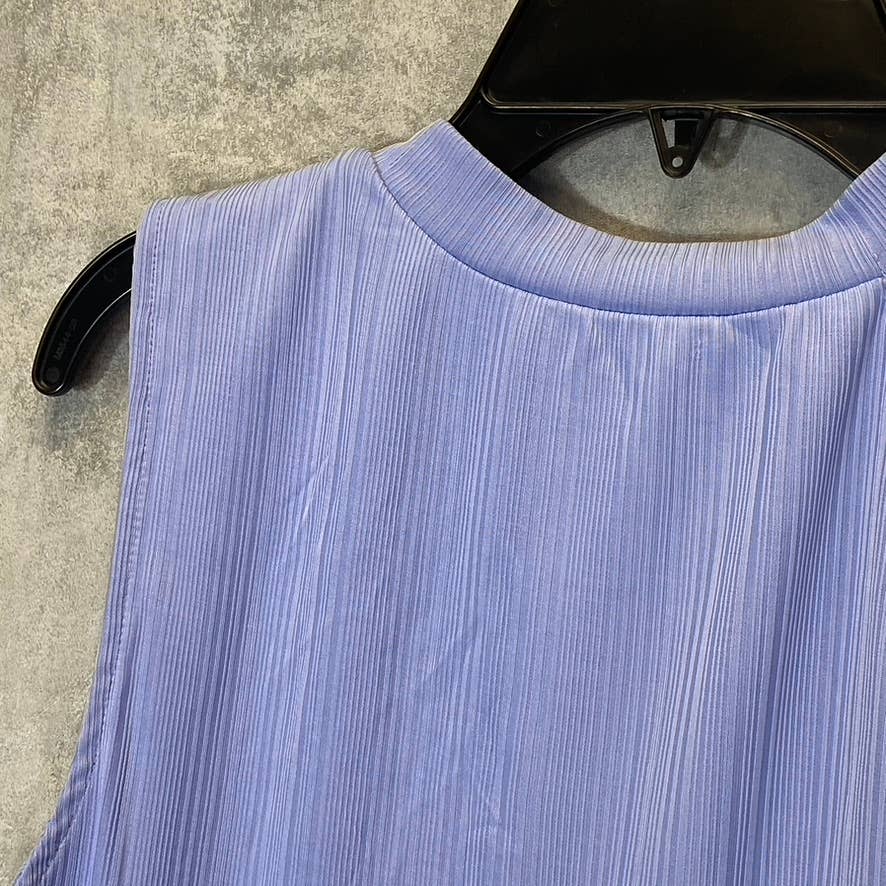 NSR Women's Peri Mock-Neck Sleeveless Asymmetrical Ribbed Top SZ M