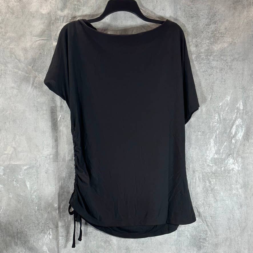 INC INTERNATIONAL CONCEPTS Women's Deep Black Side-Ruched One-Shoulder Top SZ2XL