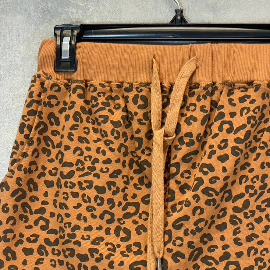 BLANKNYC Women's Adulting Leopard Printed Elastic Waistband Raw Hem Shorts SZ XS