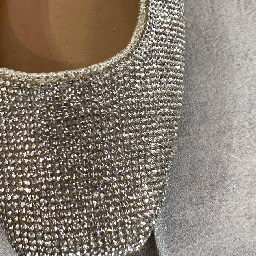 INC INTERNATIONAL CONCEPTS Women's Silver Rhinestone Embellished Juney Flats SZ7