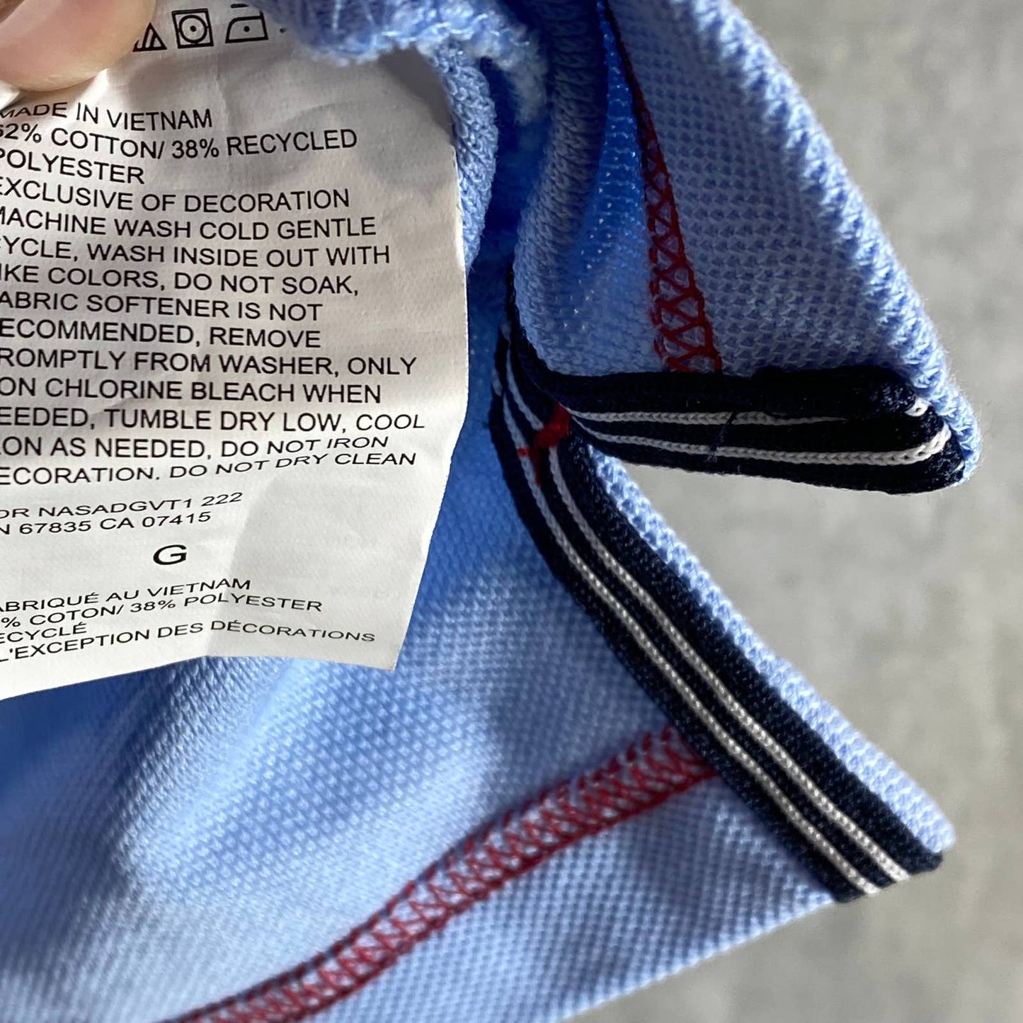 NAUTICA Men's Noon Blue Sustainably Crafted Deck Classic-Fit Polo Shirt SZ L