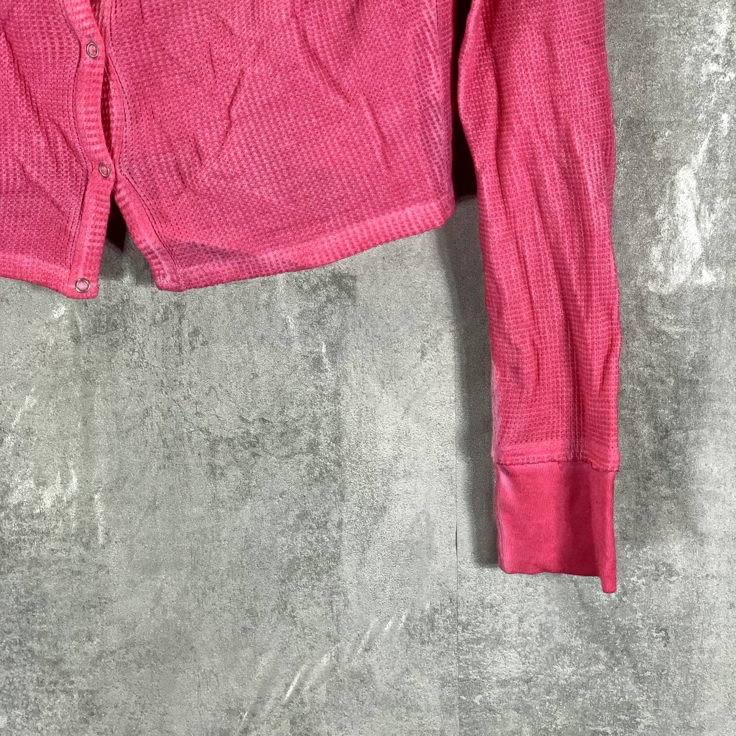 SUNDWOWN By Splendid Juniors' Hot Pink Solana Thermal Ribbed-Edge Top SZ M