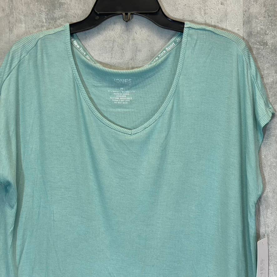 JONES NEW YORK Sport Women's Green Ribbed Short Sleeve Top SZ M