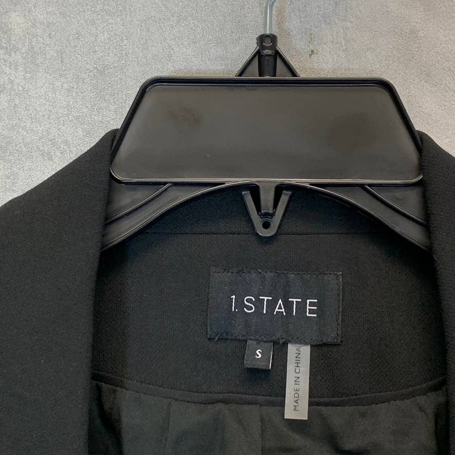 1.STATE Women's Rich Black Faux Double Breast Hook Closure Blazer SZ XS