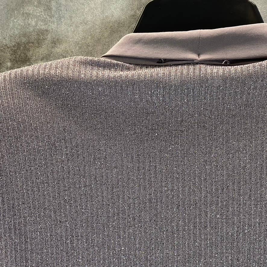 R&M RICHARDS Women's Petite Silver Metallic 2-Piece Jacket Knee-Length Dress