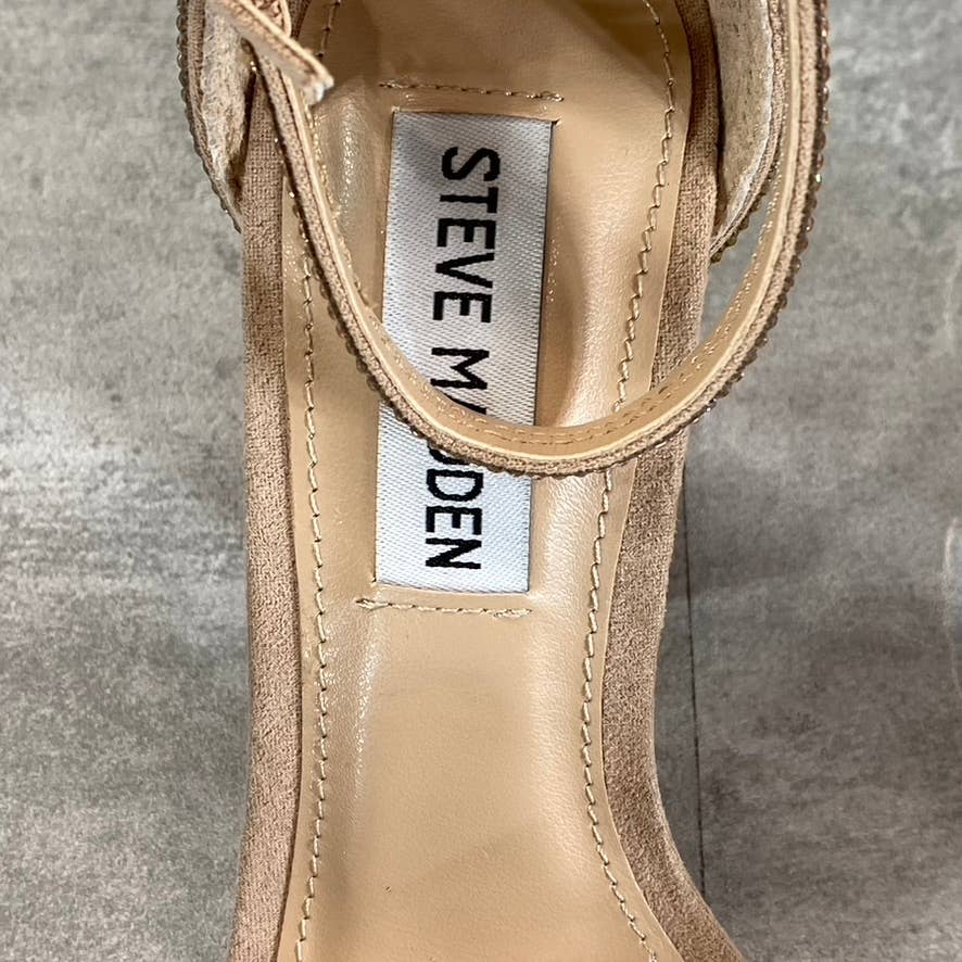 STEVE MADDEN Women's Blush Rhinestone Tiaa Two-Piece Dress Sandals SZ 6