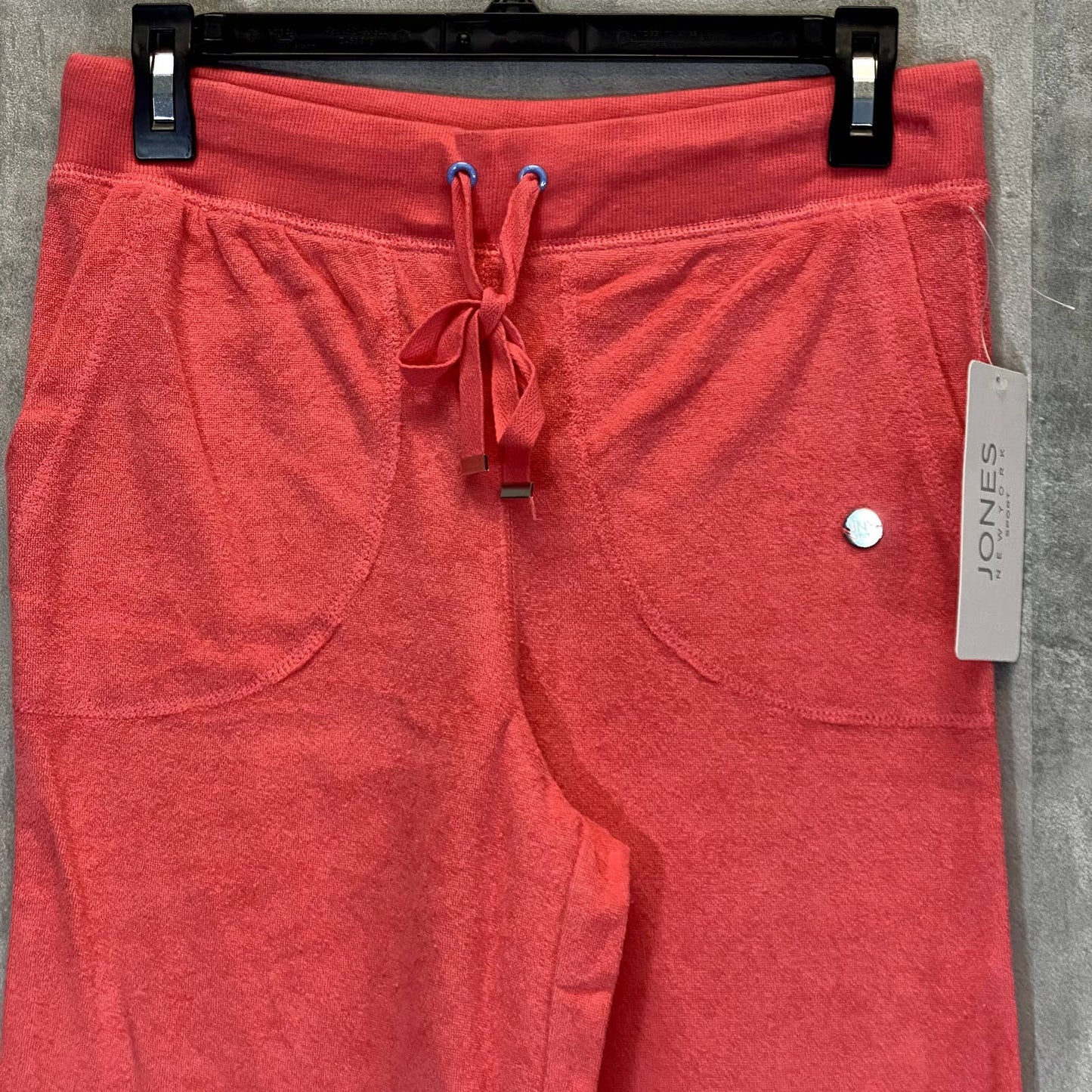 JONES NEW YORK Women's Fresh Coral Textured Drawstring Wide-Leg Pull-On Pants SZ S