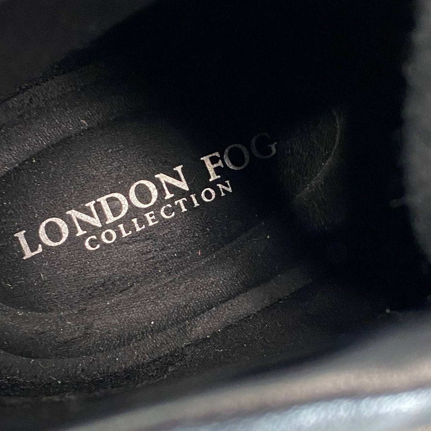 LONDON FOG Women's Black Smooth Clora Memory Foam Slip-On Lace-Up Boots SZ 6.5