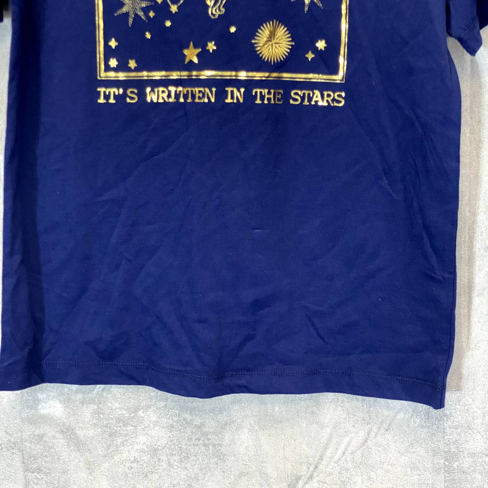 ABOUND Women's Navy Medieval Stars Short Sleeve Crewneck Oversized T-Shirt SZ XS