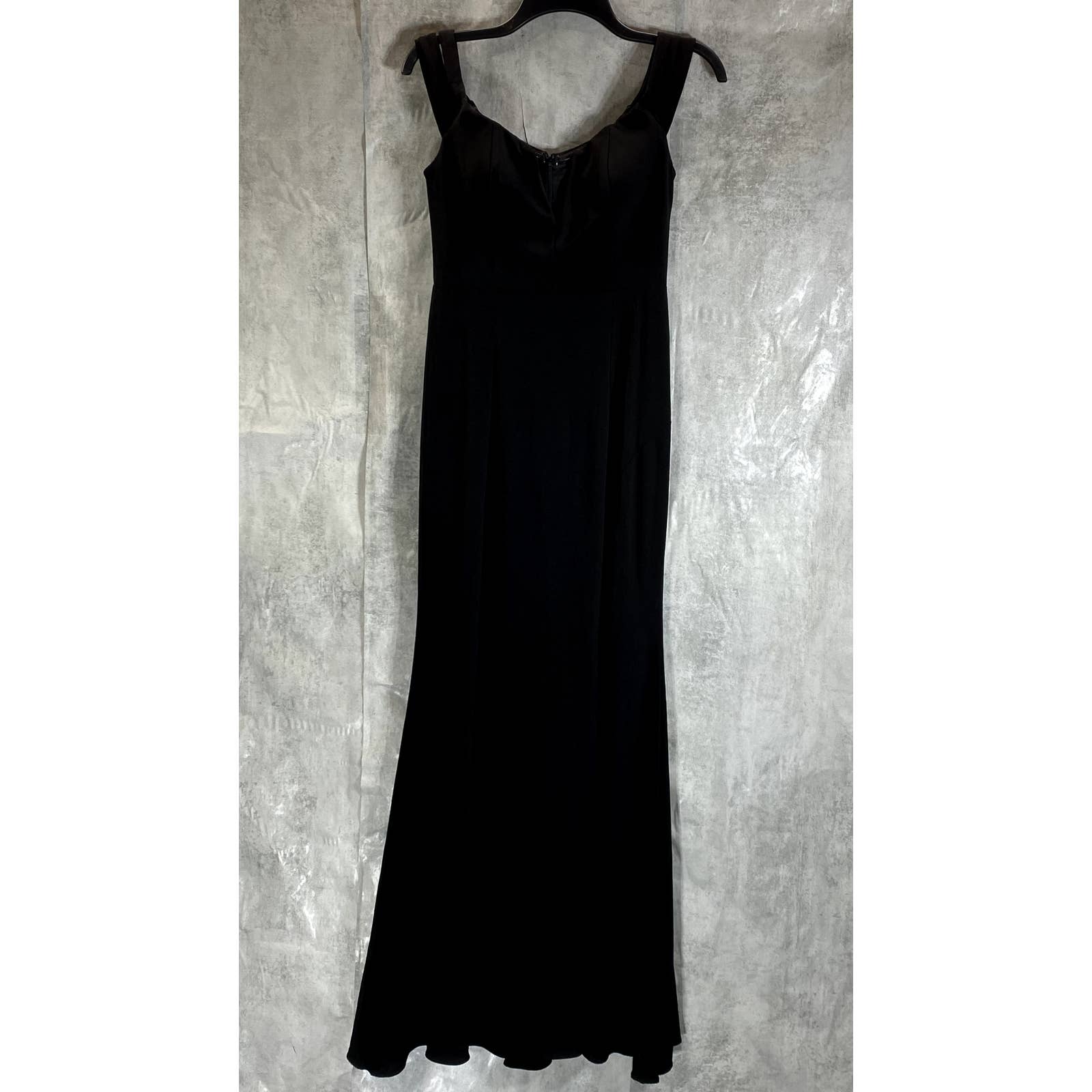 AQUA FORMAL Women's Black Off-The-Shoulder Notched Sweetheart Side-Slit Gown SZ6