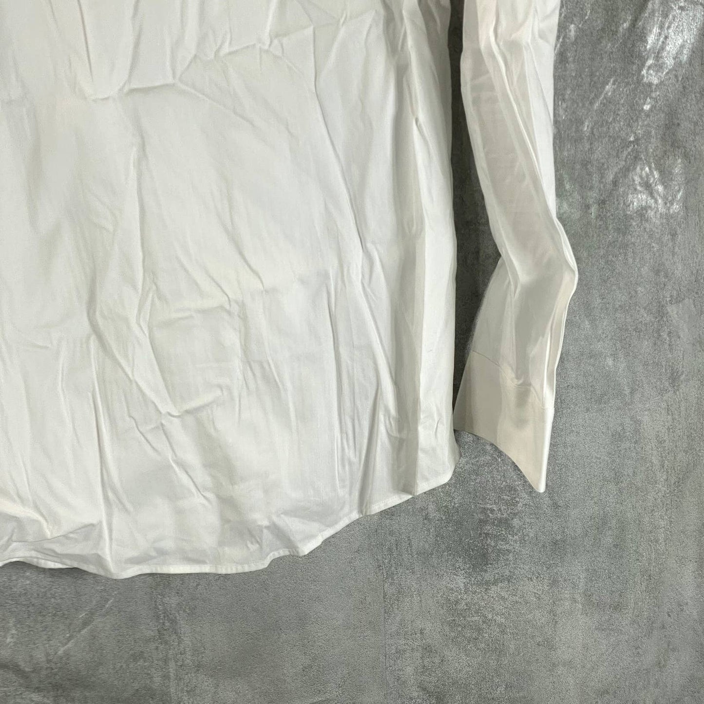 ALFANI Alfatech Men's Sierradale White Slim-Fit Pleated Panel Formal Shirt SZ L