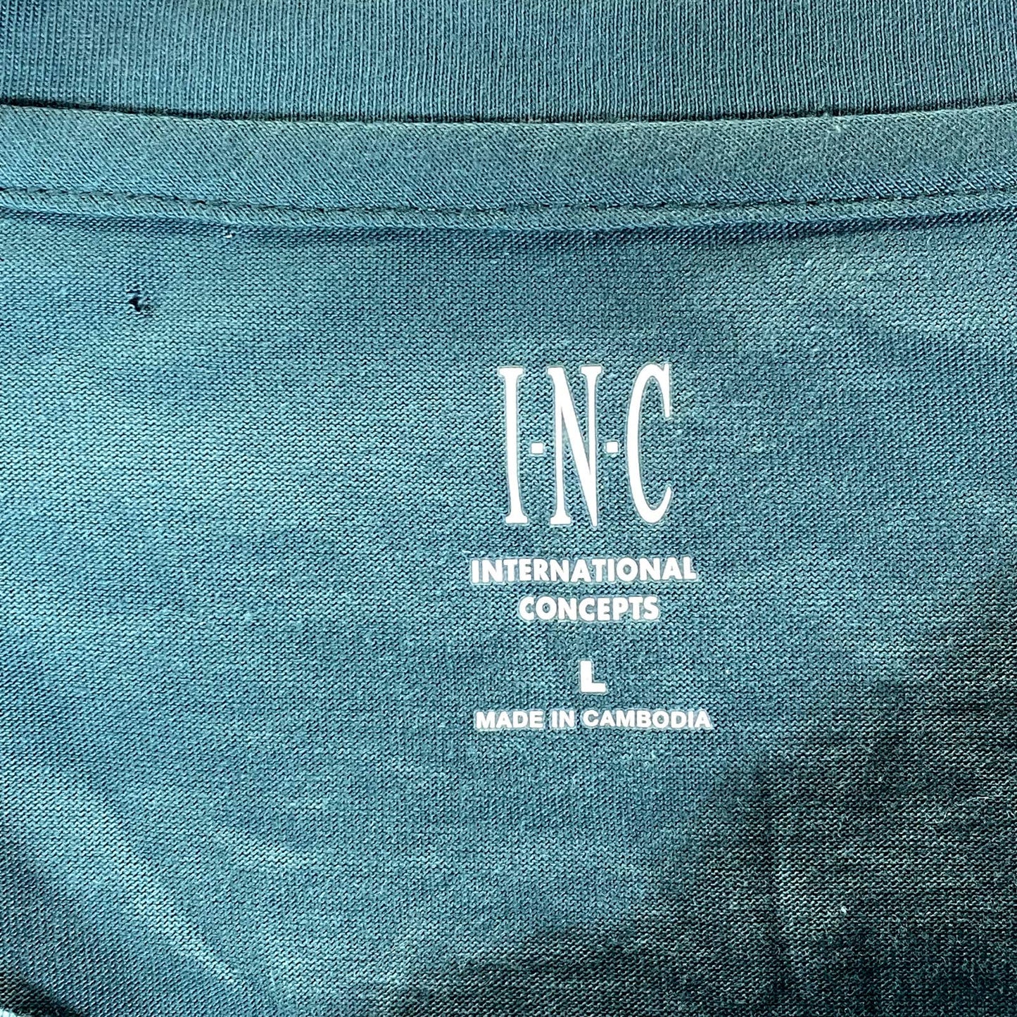 INC INTERNATIONAL CONCEPTS Men's Split-Neck Textured Zipper-Pocket T-Shirt SZ L