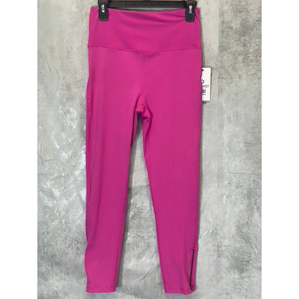 NINE WEST Women's Pink Beauty Crapped Zipper Hem Pull-On Stretch High-Waist Active Leggings SZ M