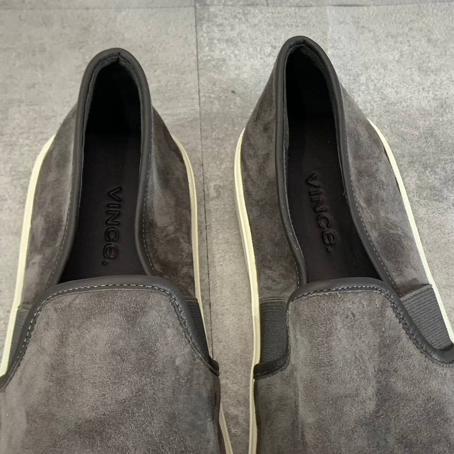 VINCE. Women's Charcoal Suede Preston Round-Toe Slip-on Sneakers SZ 6.5