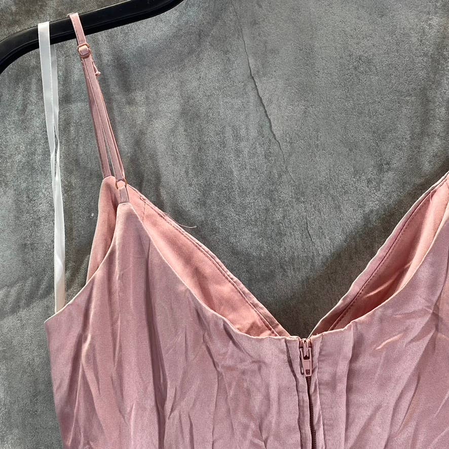 B. DARLIN Juniors' Rose Blush Satin Spaghetti Strap Faux Wrap Tiered Dress SZ5/6