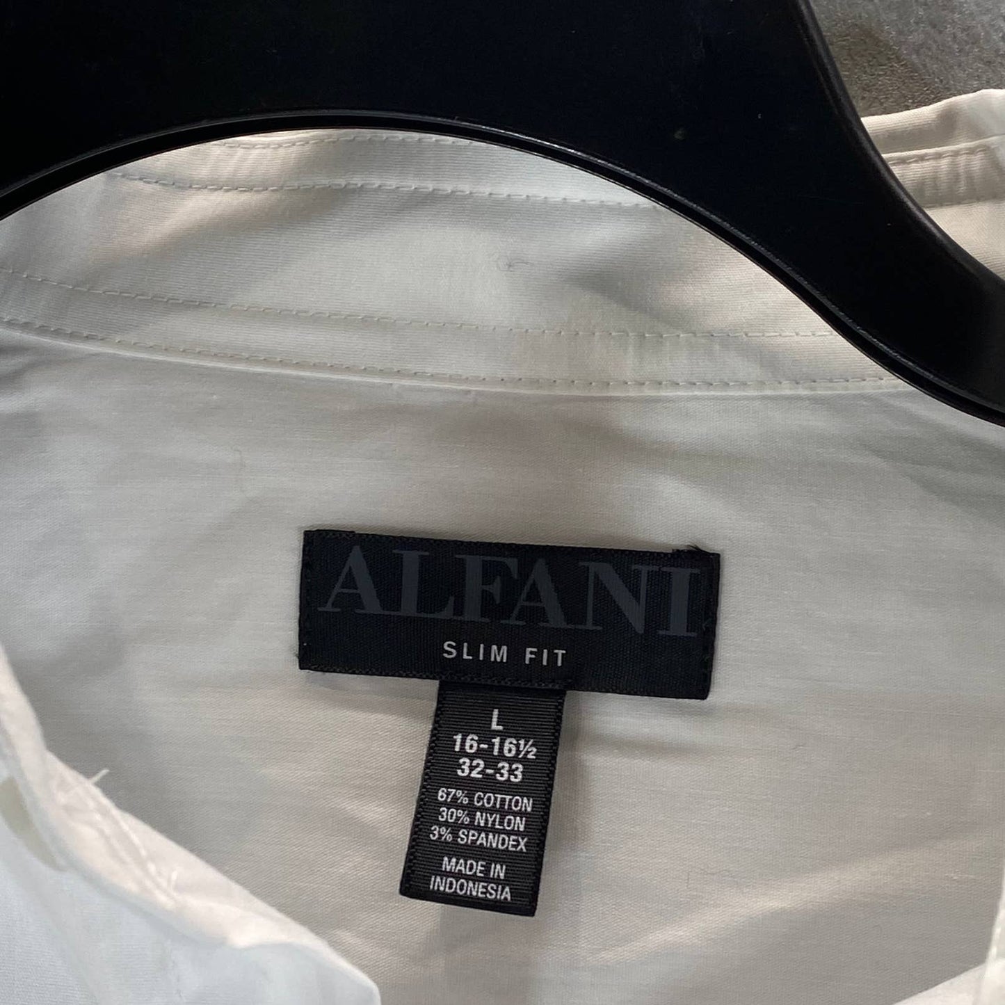 ALFANI Men's White Slim-Fit 2-Way Stretch Dress Shirt SZ L(16/16.5 32/33)