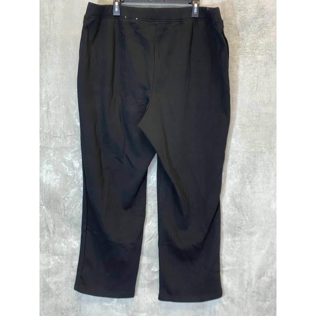 KAREN SCOTT Sport Women's Plus Size Black High-Rise Pull-On Fleece Sweatpants SZ 2X