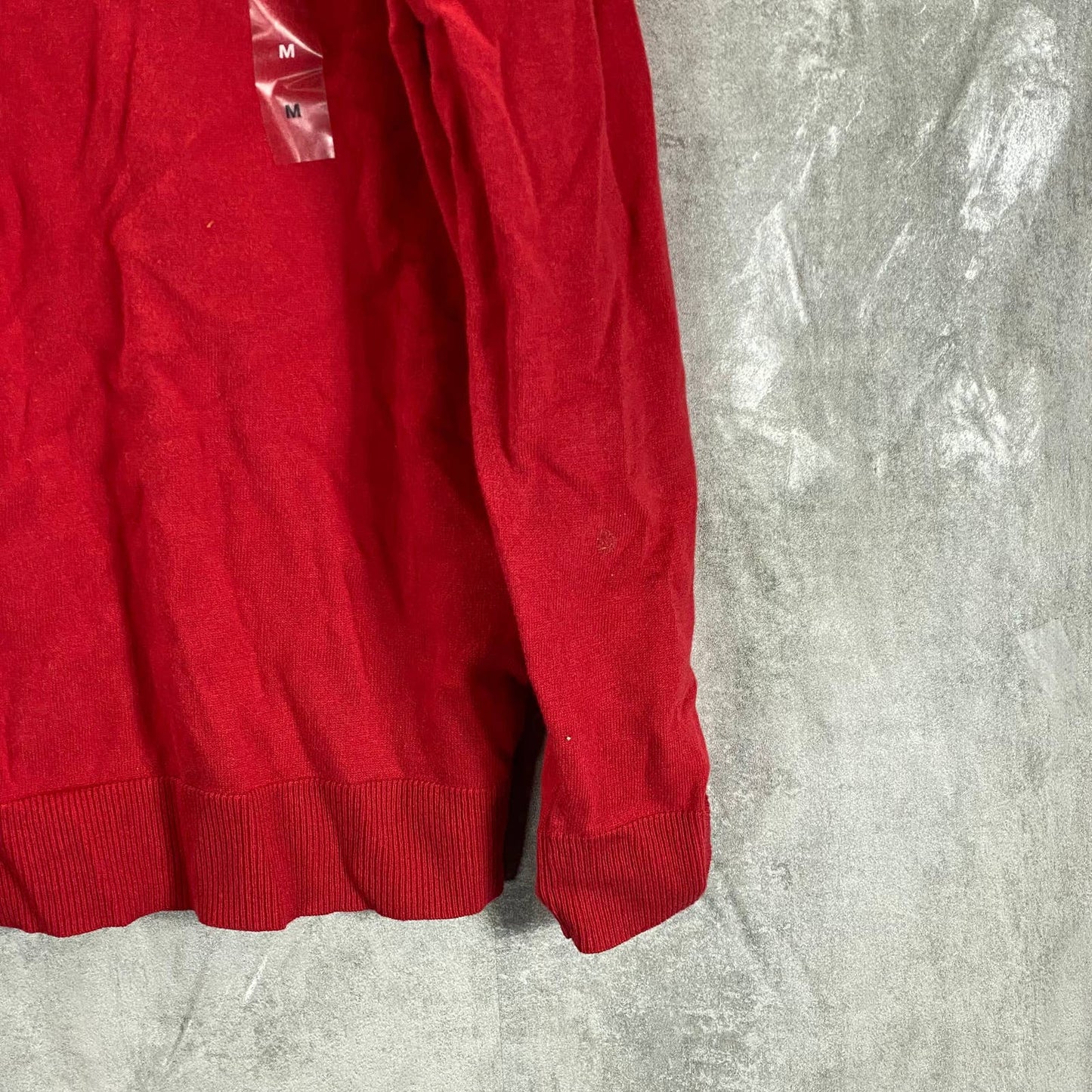 ALFANI Men's Scarlet Sage Solid V-Neck Cotton Long-Sleeve Pullover Sweater SZ M