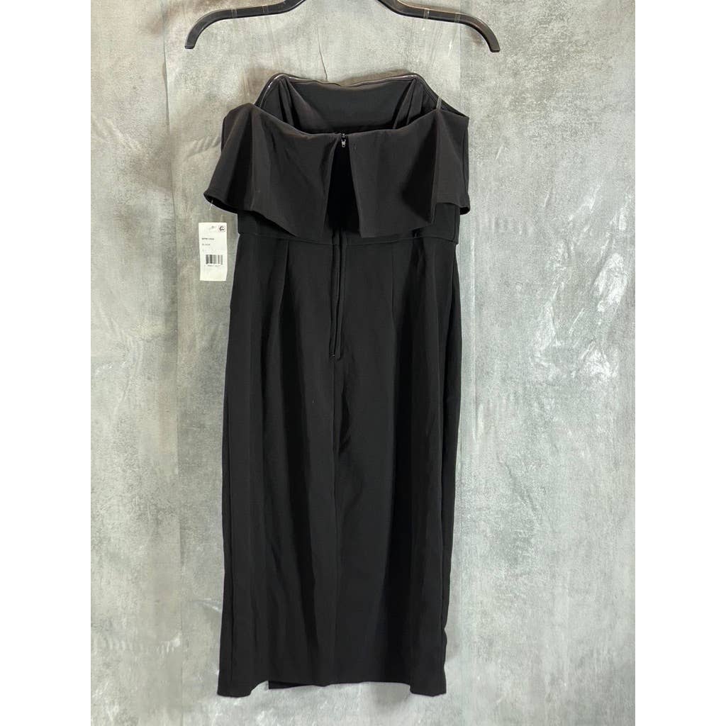 CRYSTAL DOLL Juniors' Black Ruffle Strapless Side-Slit Bodycon Dress SZ 7