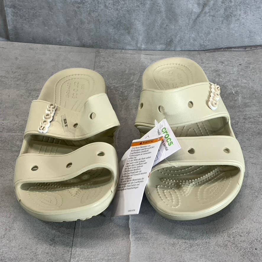 CROCS Iconic Comfort Unisex Adult Bone Classic Double-Strap Slide Sandal SZM7/W9
