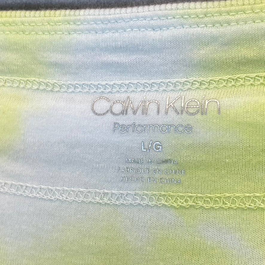 CALVIN KLEIN Women's Yellow Sunburst Tie-Dye Pull-On Drawstring Jogger Pants SZ L