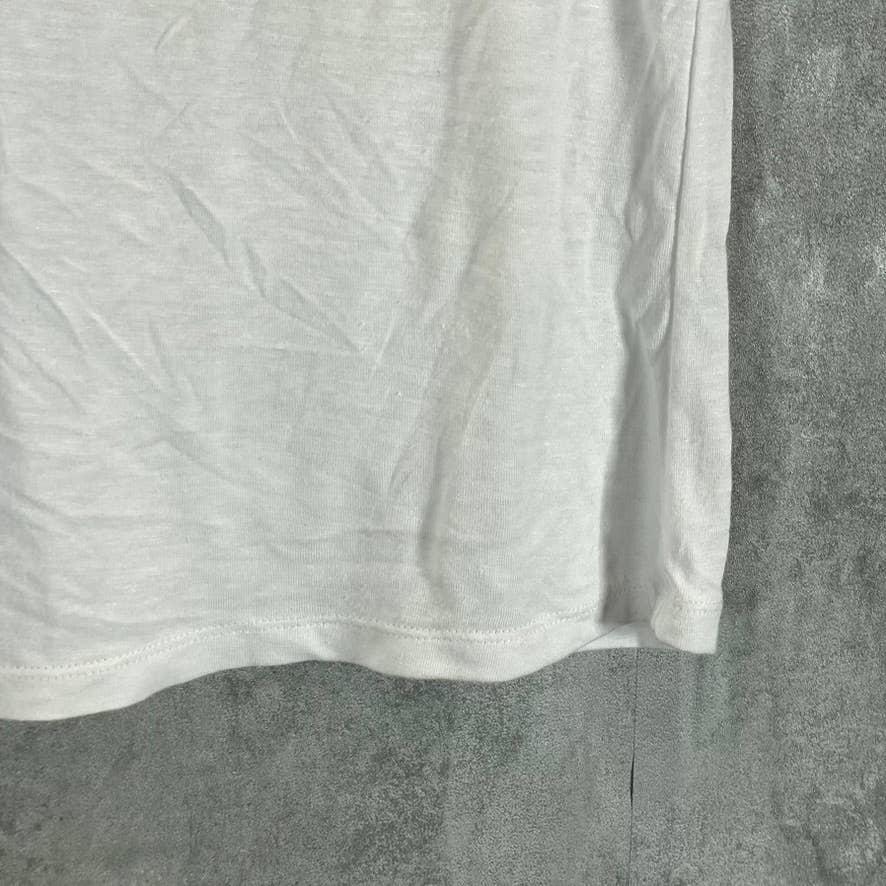 BLACK TAPE Women's Petite White Scoop-Neck Crochet-Trim Tank Top SZ PS