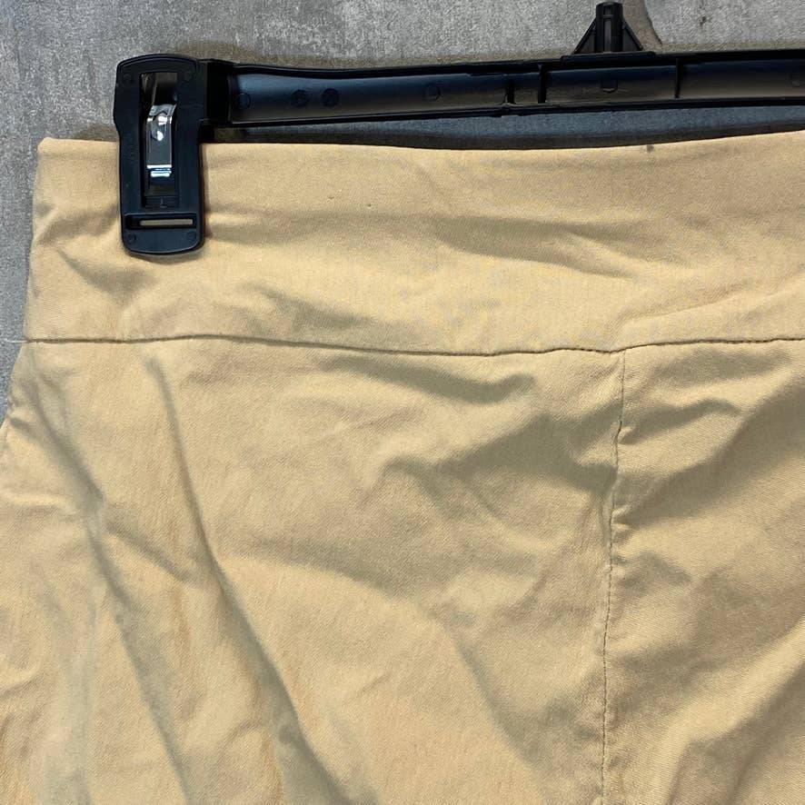 ALFANI Women's Cream Beige Tummy Control Mid-Rise Pull-On Capri Pants SZ 2
