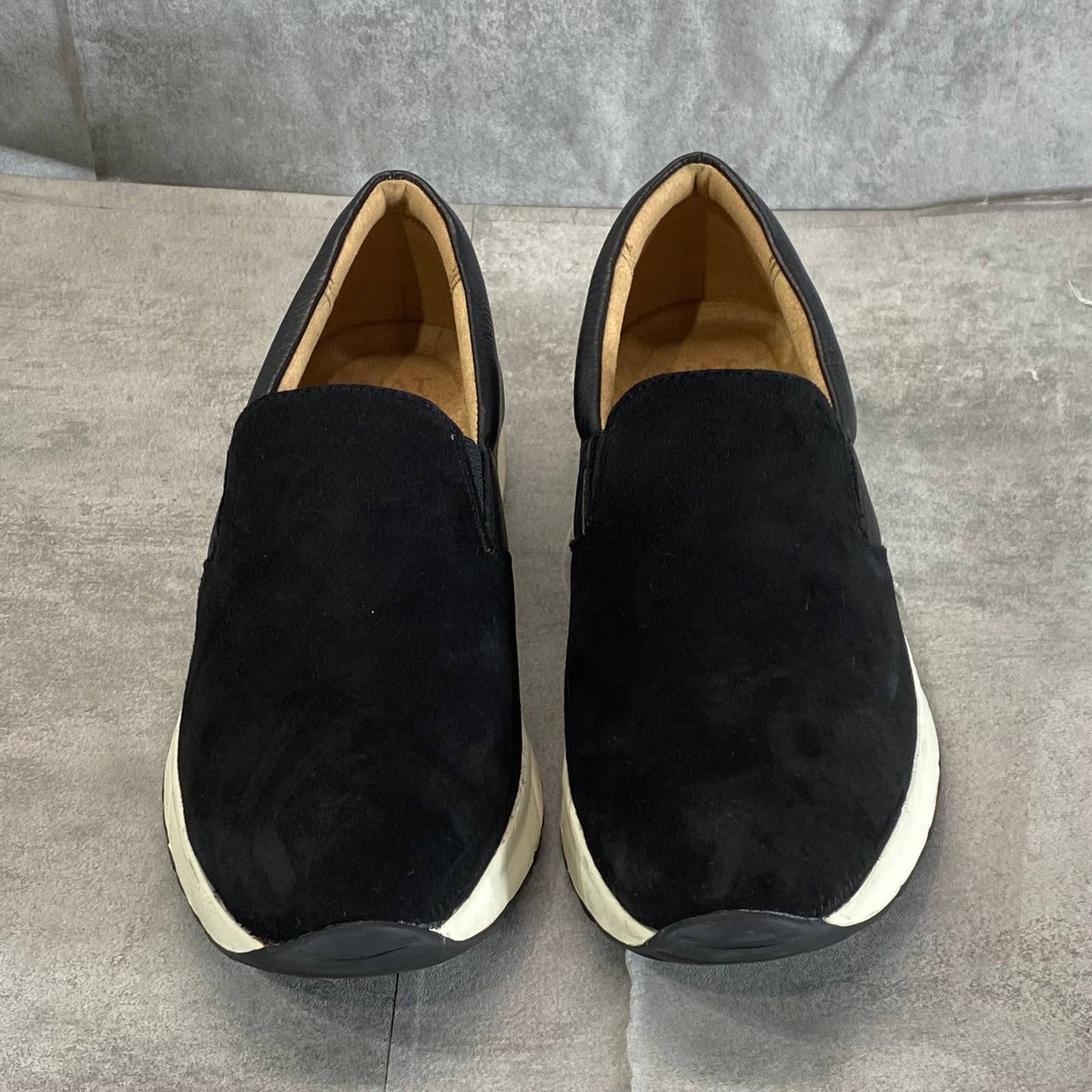 NATURALIZER Women's Black Suede-Leather Selah Slip-On Sneakers SZ 7.5