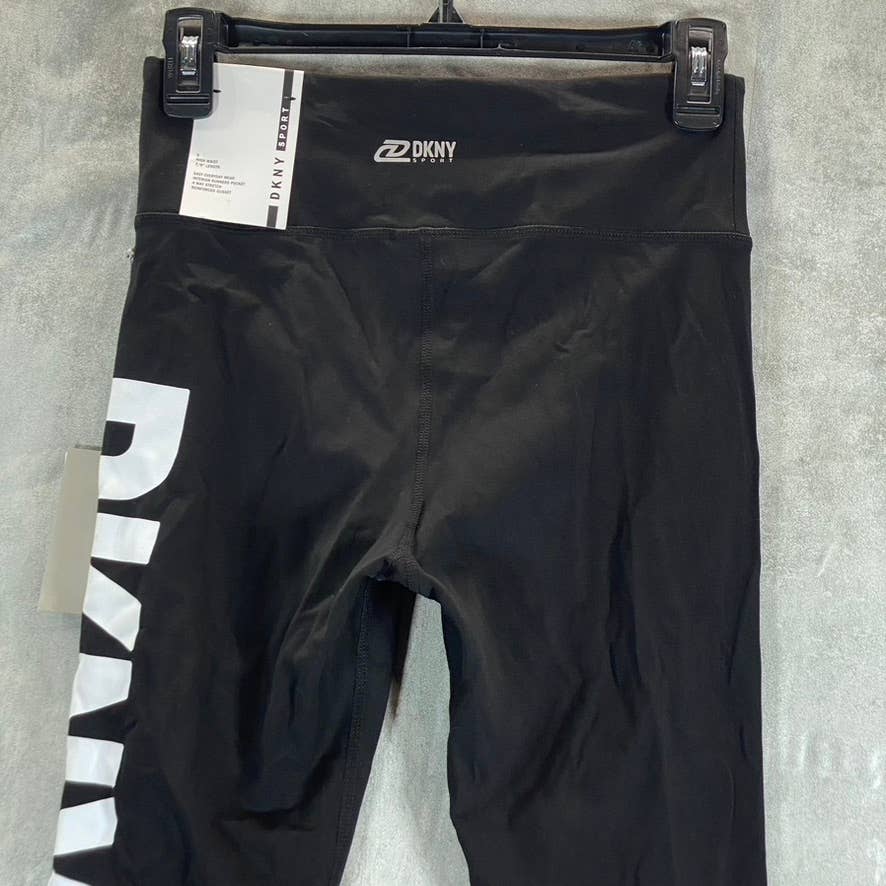 DKNY SPORT Women's Black-White Exploded Outline High-Rise 7/8 Leggings SZ S
