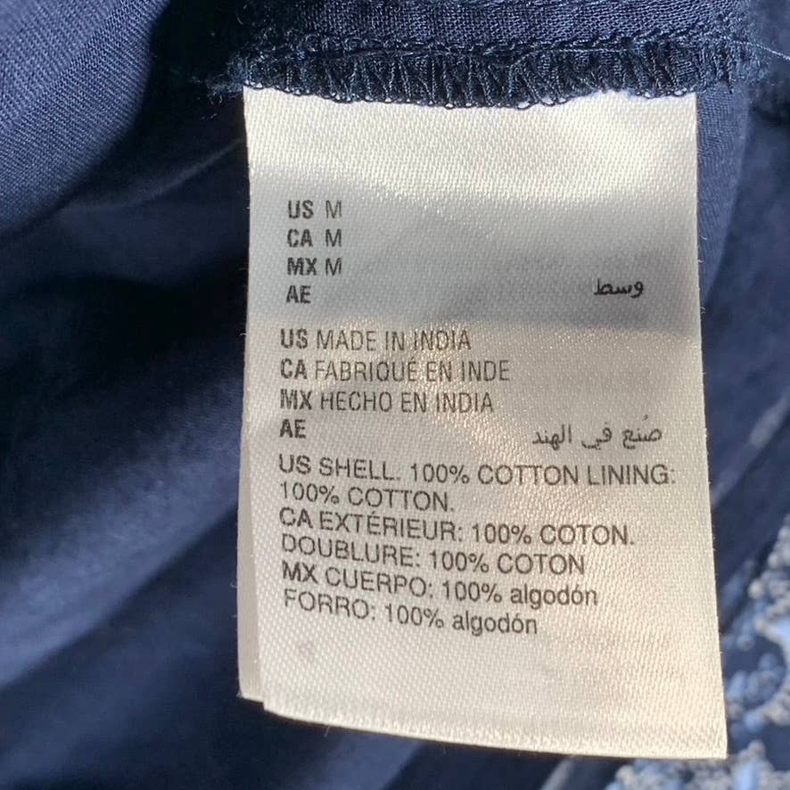 INC INTERNATIONAL CONCEPTS Blue Printed Button-Up Top SZ M