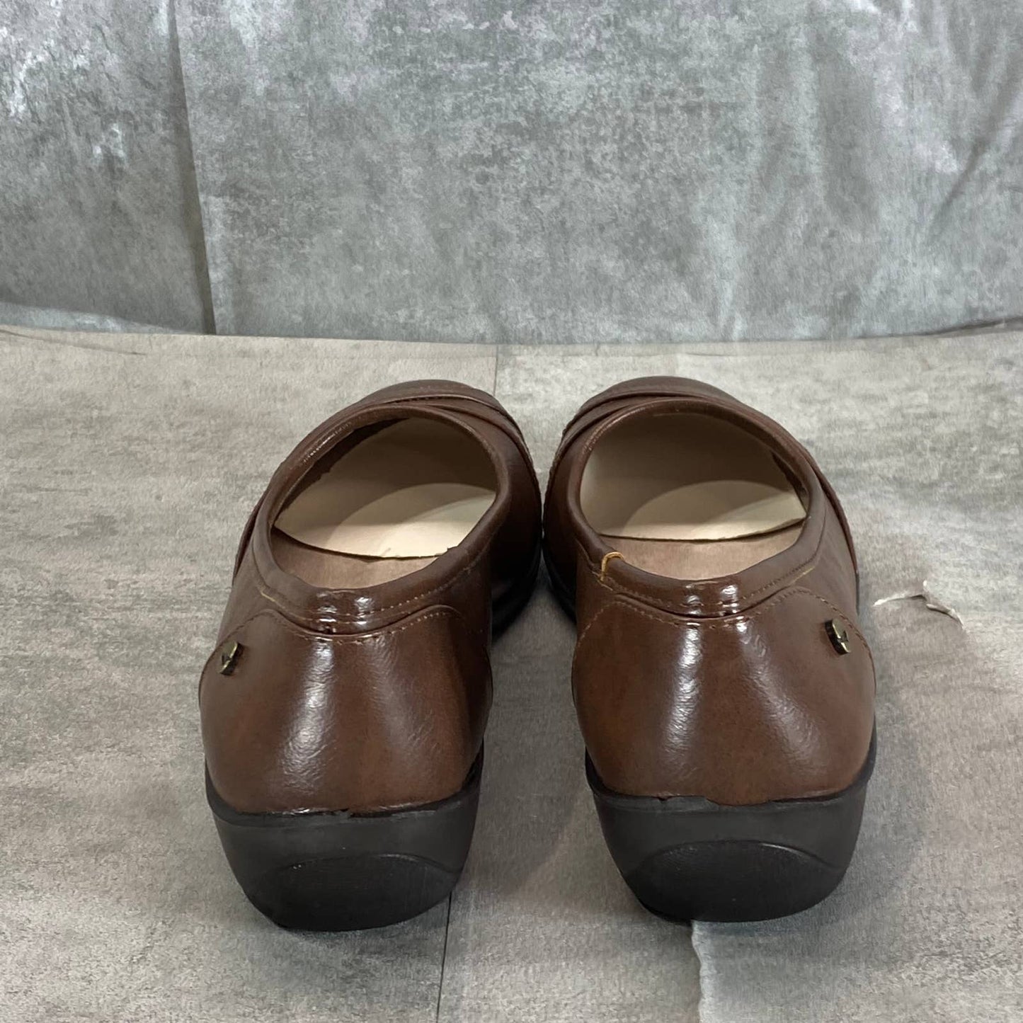 LIFESTRIDE Women's Wide Dark Tan Dusty I-Loyal Slip-On Ballerina Flats SZ 7.5W