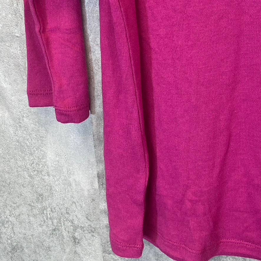 ISAAC MIZRAHI Women's Fuchsia Red Pima Cotton V-Neck 3/4 Sleeve Tunic Top SZ M