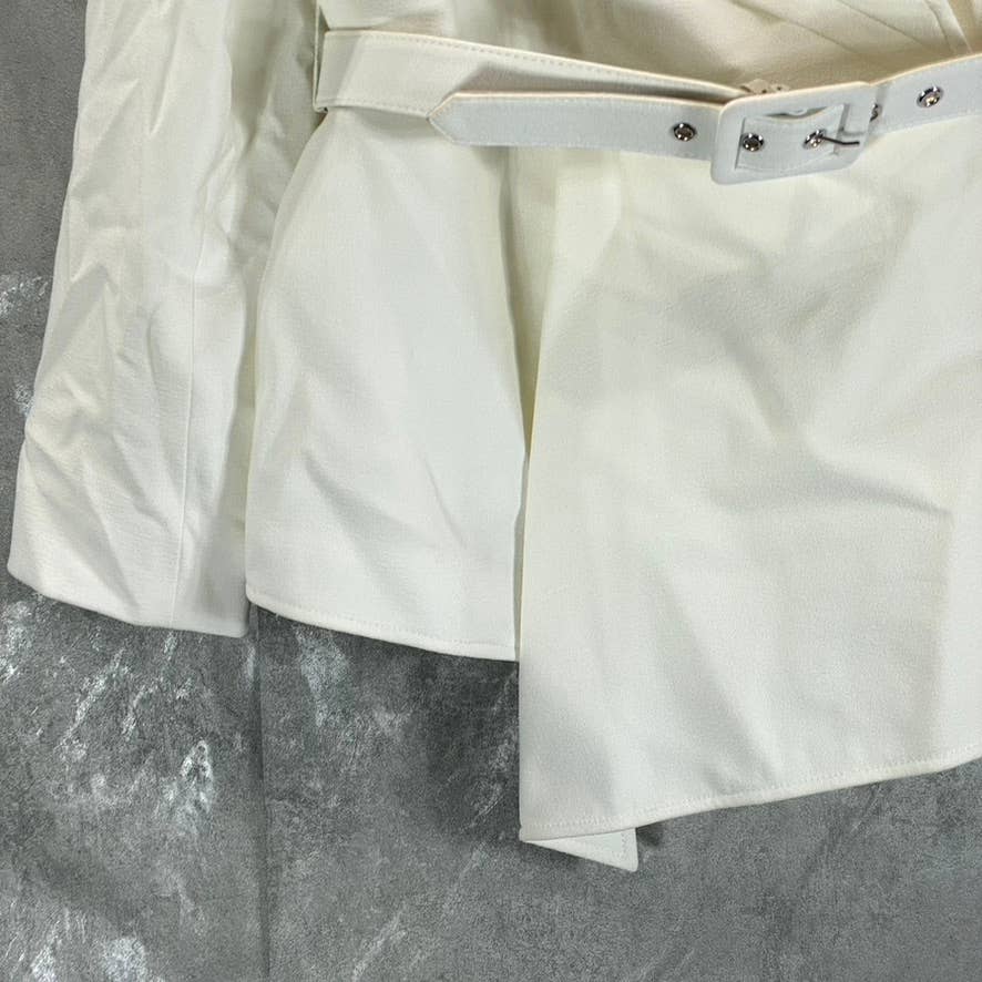 TAHARI ASL Women's Ivory Asymmetrical Belted Wrap Blazer SZ 14