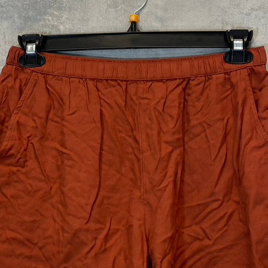 MELROSE AND MARKET Women's Rust Henna Crepe Elastic Waist Pull-On Shorts SZ M