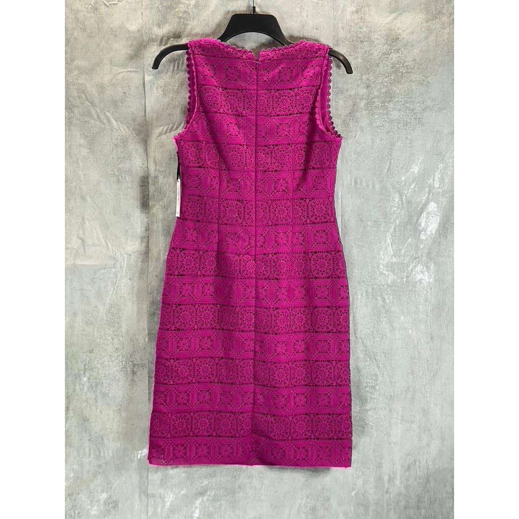KENSIE Women's Orchid Crochet Lace Square-Neck Sleeveless Mini Shift Dress SZ 2