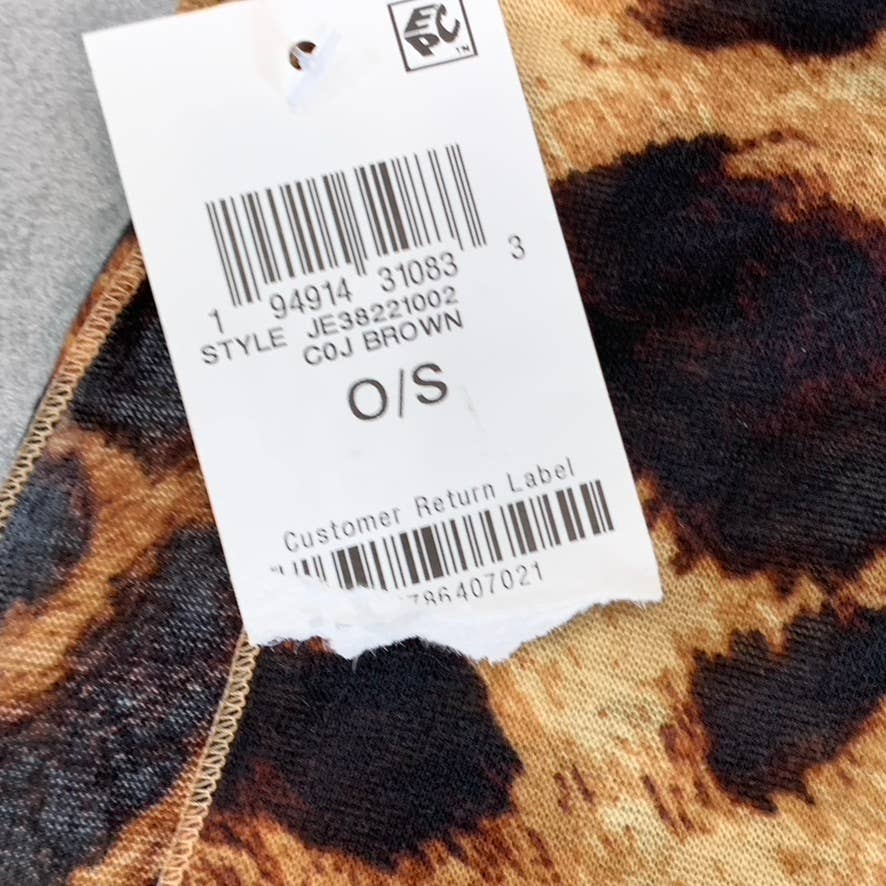 JENNI Women's Taupe Chetah-Print On Repeat Jersey Wrap Scarf SZ OS
