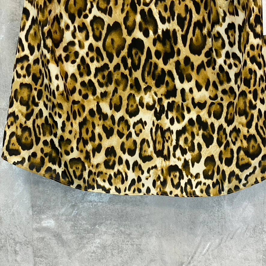 ABOUND Women's Tan Leopard Printed V-Neck Adjustable Straps Camisole SZ M