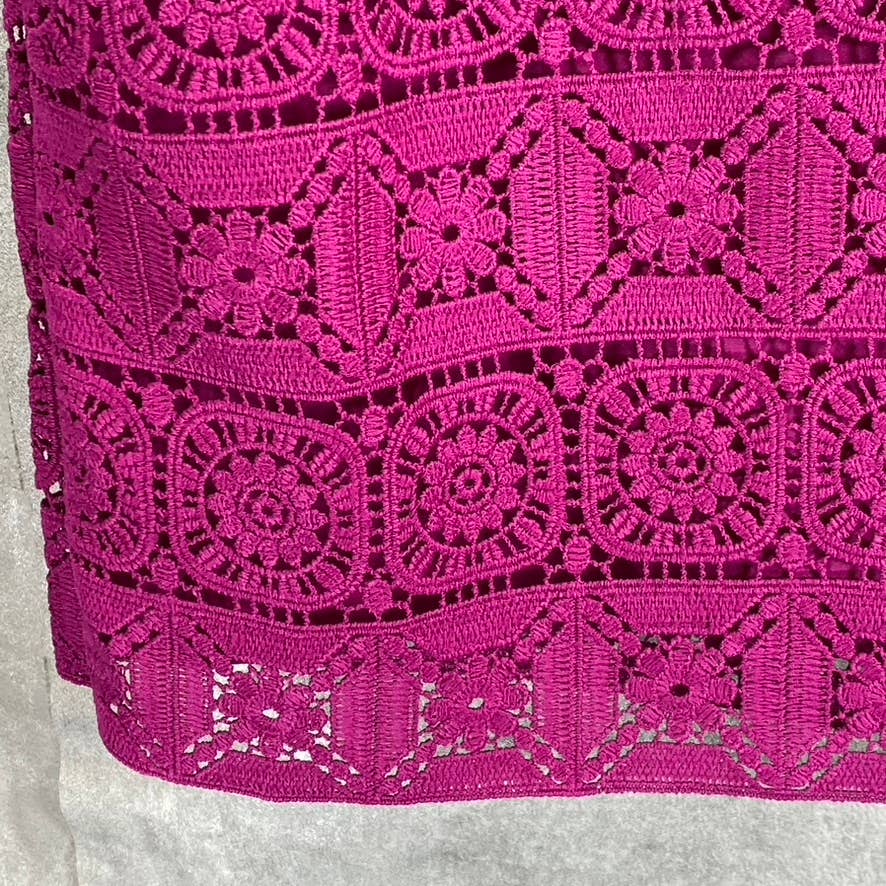 KENSIE Women's Orchid Crochet Lace Square-Neck Sleeveless Mini Shift Dress SZ 2