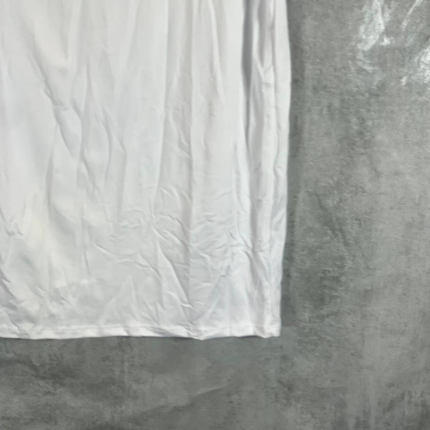 24SEVEN COMFORT APPAREL Women's White Scoop-Neck Loose-Fit Dolman Sleeve Dress