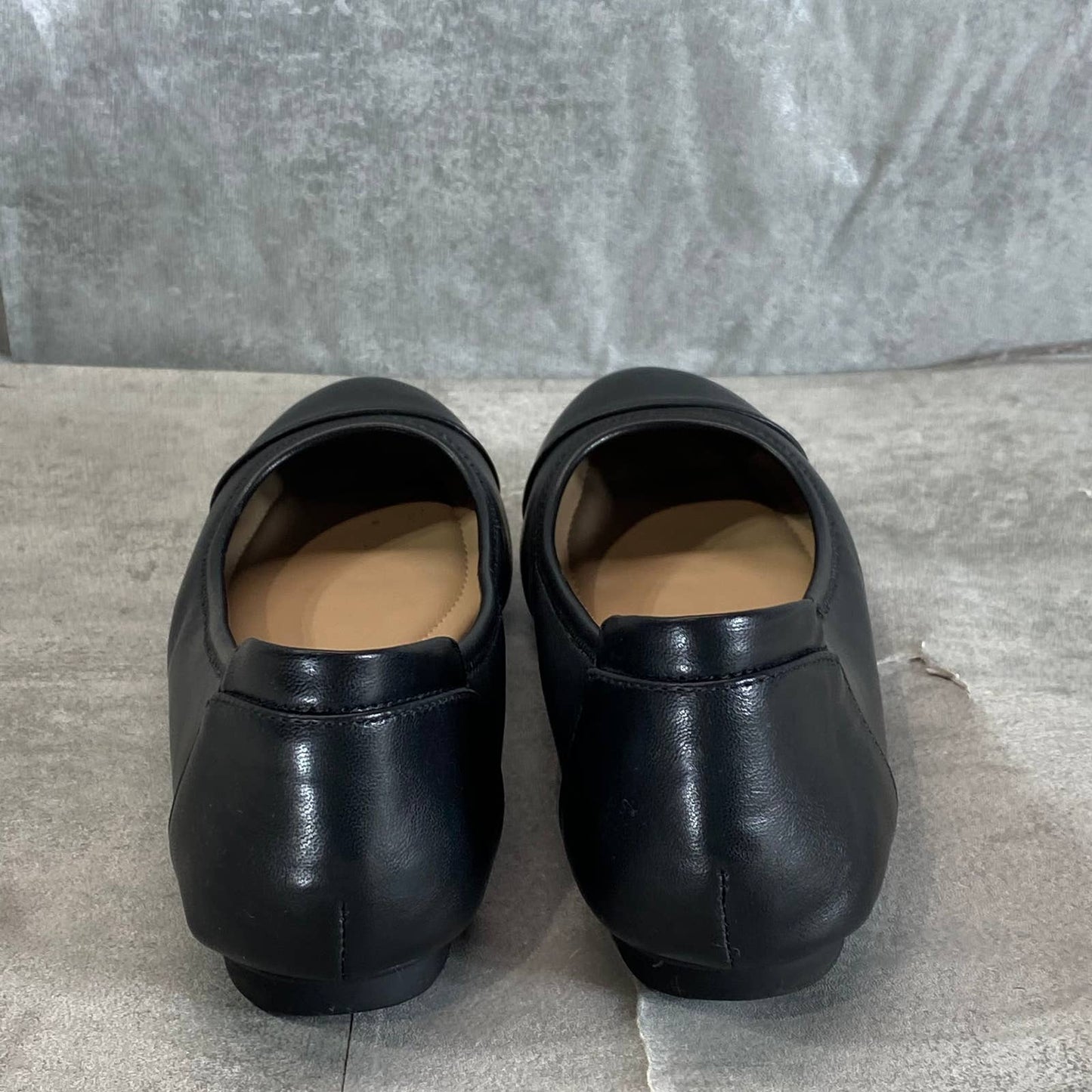 ALFANI Step 'N Flex Women's Black Smooth Tavii Round-Toe Slip-On Flats SZ 7.5