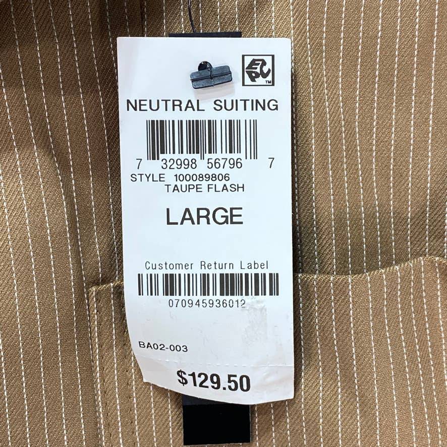 INC INTERNATIONAL CONCEPTS Taupe Flash Asher Slim-Fit Pinstripe Blazer SZ L