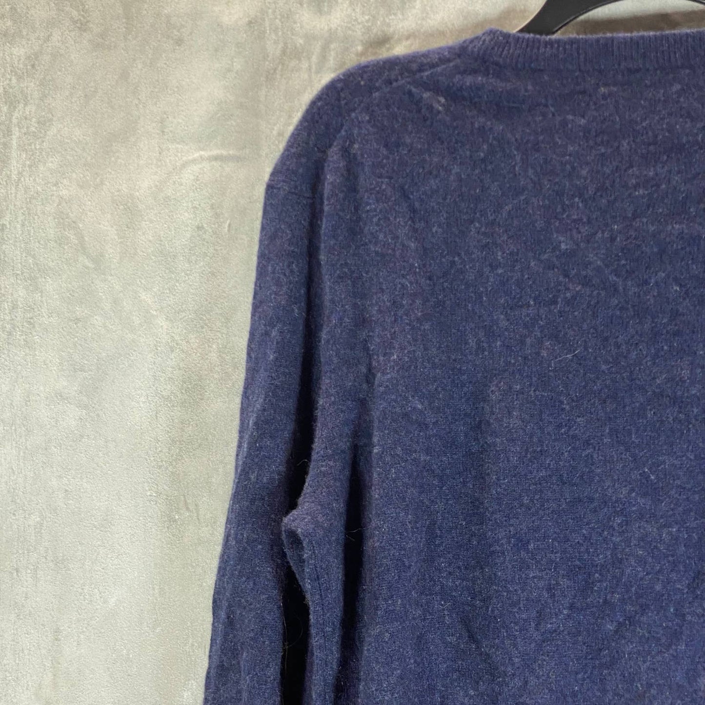 CLUB ROOM Men's Navy Heather Solid Cashmere Crewneck Pullover Sweater SZ S