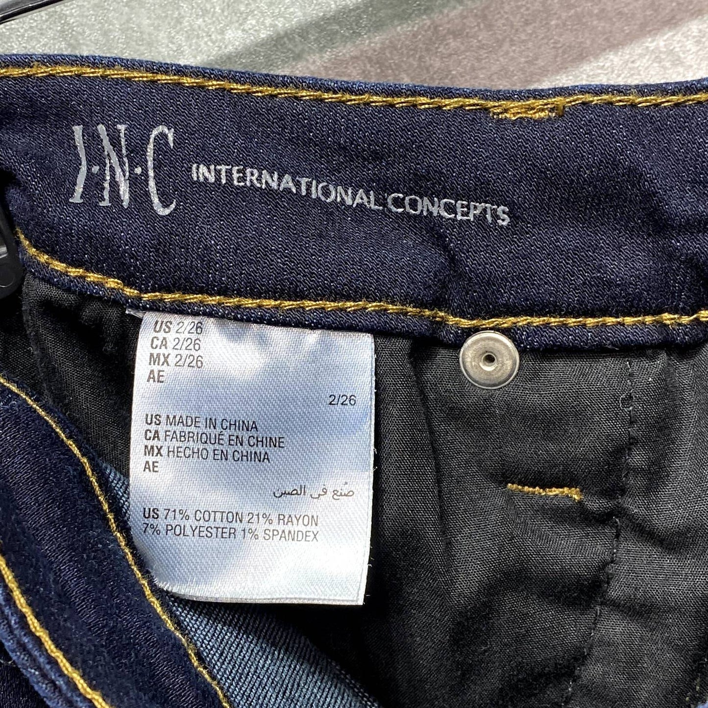 INC INTERNATIONAL CONCEPTS Dark Blue Mid Rise Madison Curvy Skinny Jeans SZ 2/26